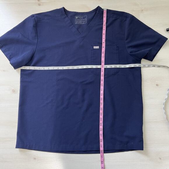 Figs Scrub Set Men 2XL SHORT Leon 3-pocket Top + Cairo Pants Short Navy Blue - Picture 6 of 13